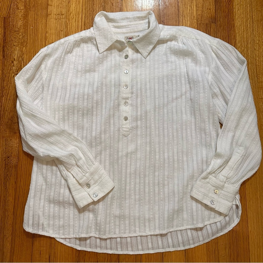 Faherty Olli Long Sleeve Button Front Henley Top. Size M (n3) - Picture 4 of 10